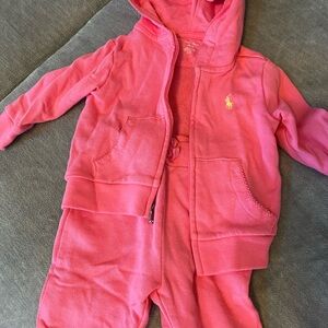 Ralph Lauren Bright Pink Baby Hoodie set